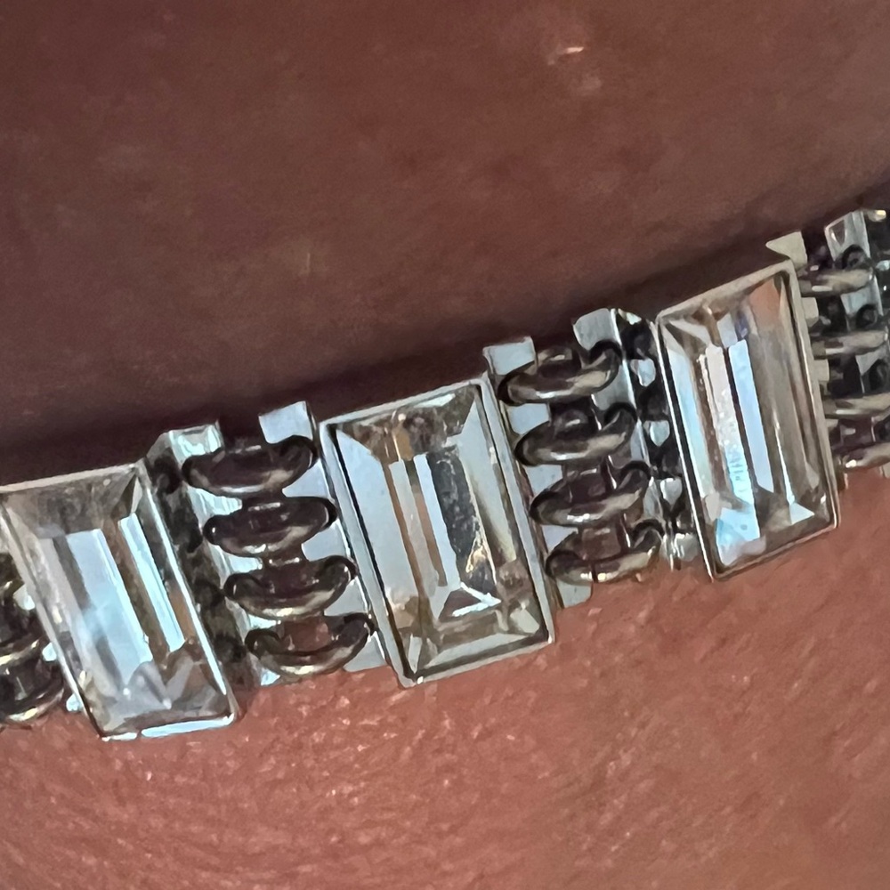 Swatch Silver Bracelet with Clear Accents